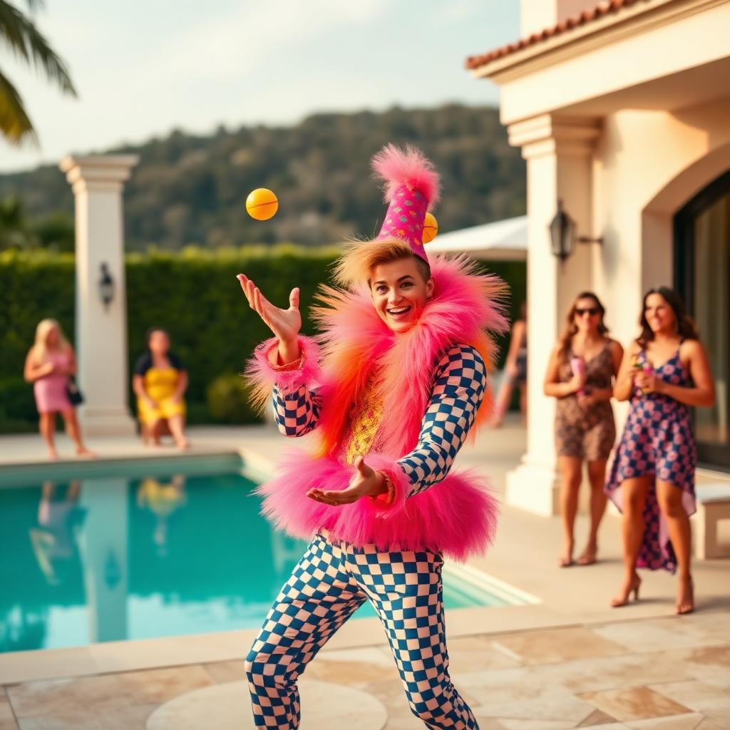 Surprise comedy entertainer act at a Marbella hen party villa